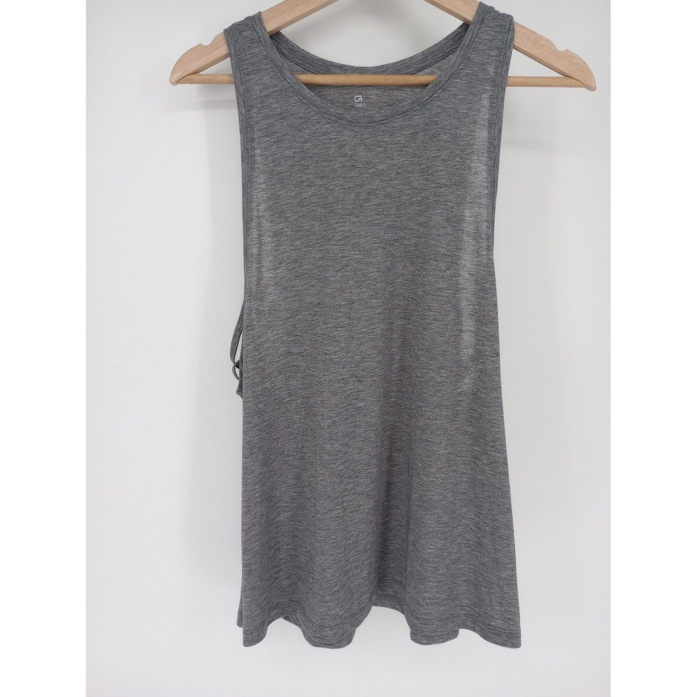 GapFit Muscle Tank Top Womens Large Gray Breathe Air Dropped Armhole Athleisure